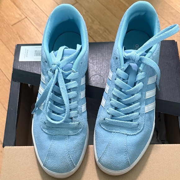 Adidas Light Blue Sneakers with White Stripes - Picture 2 of 6